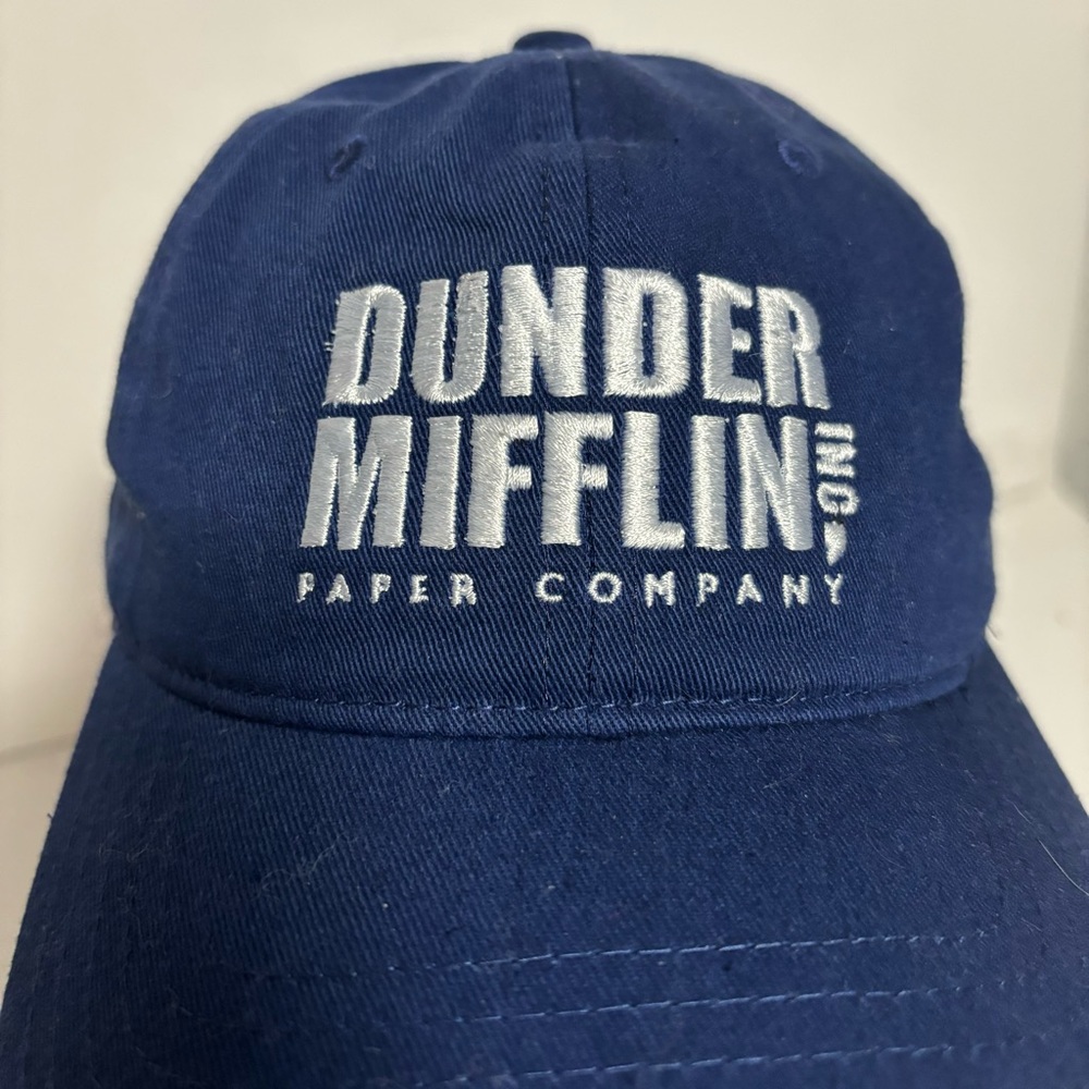 The Office DUNDER MIFFLIN Paper Company blue trucker hat cap NWOT